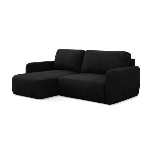 LaMiaSofa hoekbank links Corle – chenille stof – zwart – 207x148x86 LaMiaSofa hoekbank links Corle – chenille stof – zwart – 207x148x86