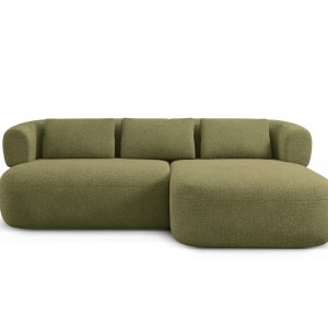 Micadoni rechter hoekbank Jenny 5-zits, boucle groente – 145x200x73cm Micadoni rechter hoekbank Jenny 5-zits, boucle groente – 145x200x73cm