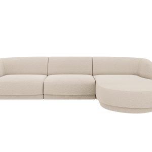 Micadoni rechter hoekbank Miley 4-zits, boucle beige – 156x255x70cm Micadoni rechter hoekbank Miley 4-zits, boucle beige – 156x255x70cm