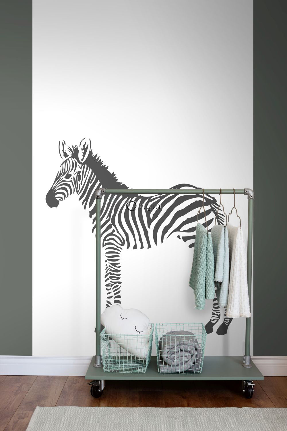 Origin Wallcoverings fotobehang zebra's zwart wit - 150 x 279 cm - 357