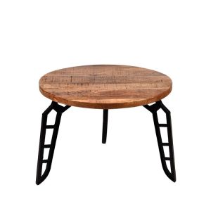 LABEL51 Salontafel Flintstone Klein – Mangohout Metaal – 60x60x42cm LABEL51 Salontafel Flintstone Klein – Mangohout Metaal – 60x60x42cm