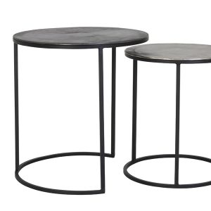 Light & Living bijzettafel TALCA – Ø49×50.5cm – zilver – Set van 2