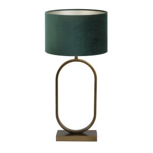 Light & Living tafellamp Jamiri/Velours – ant. brons, donkergroen – 30 Light & Living tafellamp Jamiri/Velours – ant. brons, donkergroen – 30