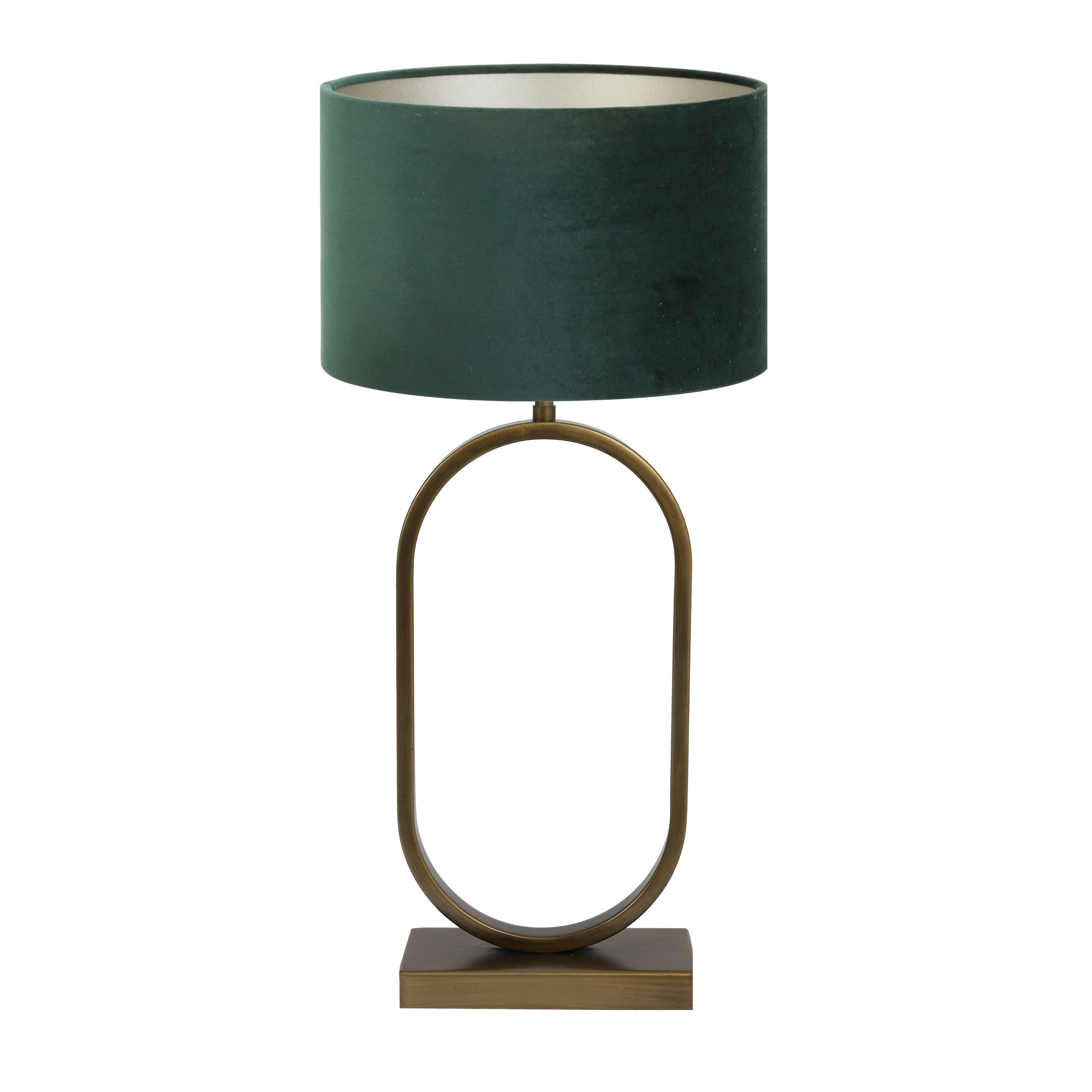 Light & Living tafellamp Jamiri/Velours - ant. brons, donkergroen - 30