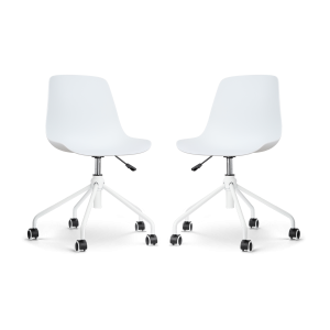 Nolon Nout-Pip Bureaustoelen Set van 2 – Wit – Wit Onderstel Nolon Nout-Pip Bureaustoelen Set van 2 – Wit – Wit Onderstel