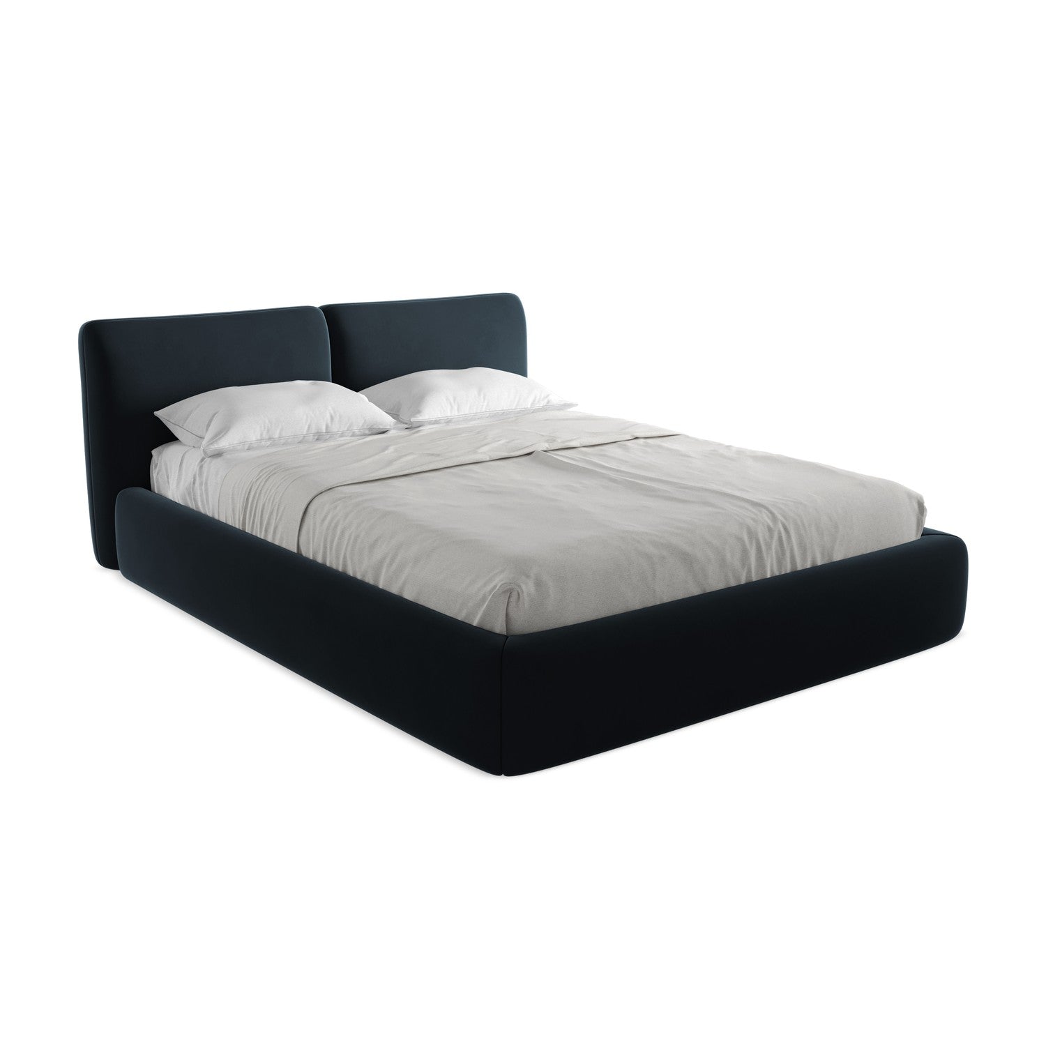 LaMiaSofa Bed met opbergruimte Milano - velours - koningsblauw - 180x2
