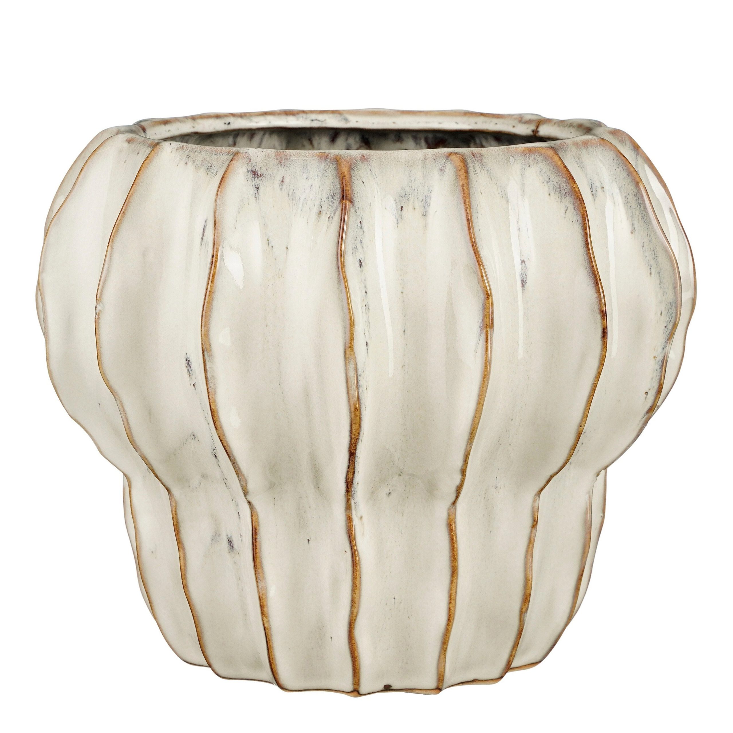 Mica Decorations Altea Bloempot Binnen - H20 x Ø25 cm - Keramiek - Wit