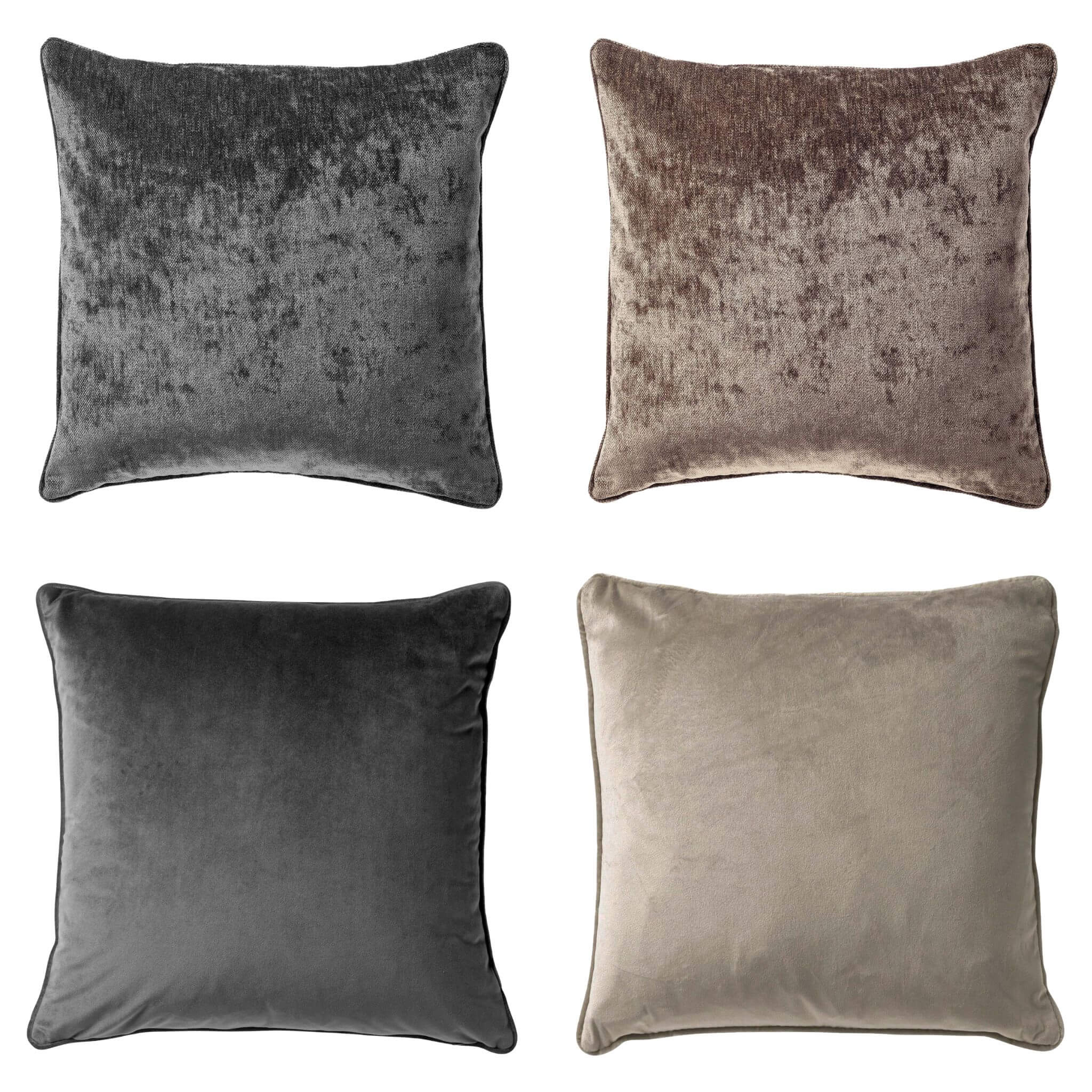 KUSSENSET - 4-delig - Velvet Elegance - 45x45 cm - inclusief binnenkus
