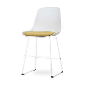 Nolon Nino-Liv Barkruk Wit – Okergeel Kussen – Wit Frame – 65cm Nolon Nino-Liv Barkruk Wit – Okergeel Kussen – Wit Frame – 65cm