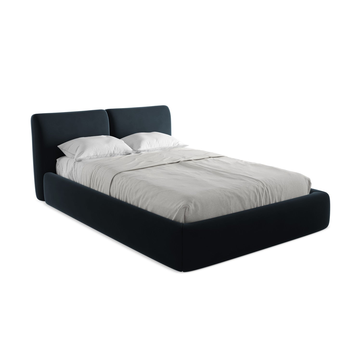 LaMiaSofa Bed met opbergruimte Milano - velours - koningsblauw - 160x2