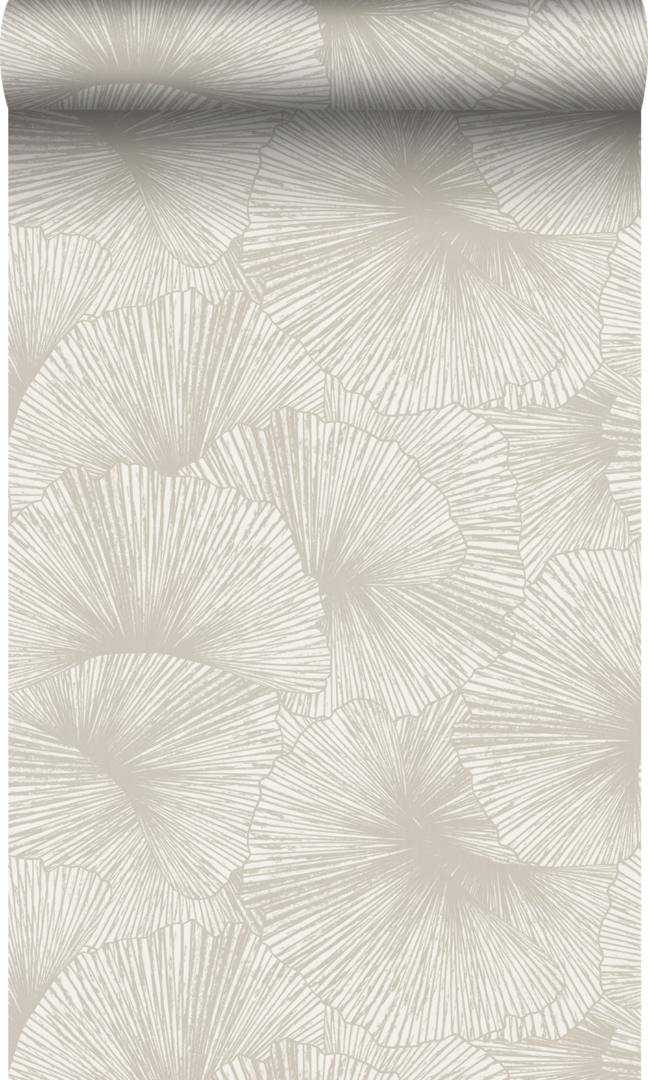 Origin Wallcoverings behang 3D-motief bladeren warm grijs - 53 cm x 10