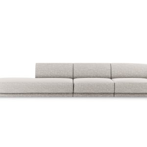 Micadoni linker bank Miley 4-zits, structurele stof geld – 90x323x70cm Micadoni linker bank Miley 4-zits, structurele stof geld – 90x323x70cm