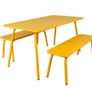 MaximaVida metalen picknickset Max 150 cm okergeel – 3-delig MaximaVida metalen picknickset Max 150 cm okergeel – 3-delig