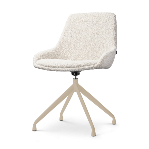 Nolon Nola-Isa draaibare eetkamerstoel bouclé beige beige onderstel Nolon Nola-Isa draaibare eetkamerstoel bouclé beige beige onderstel