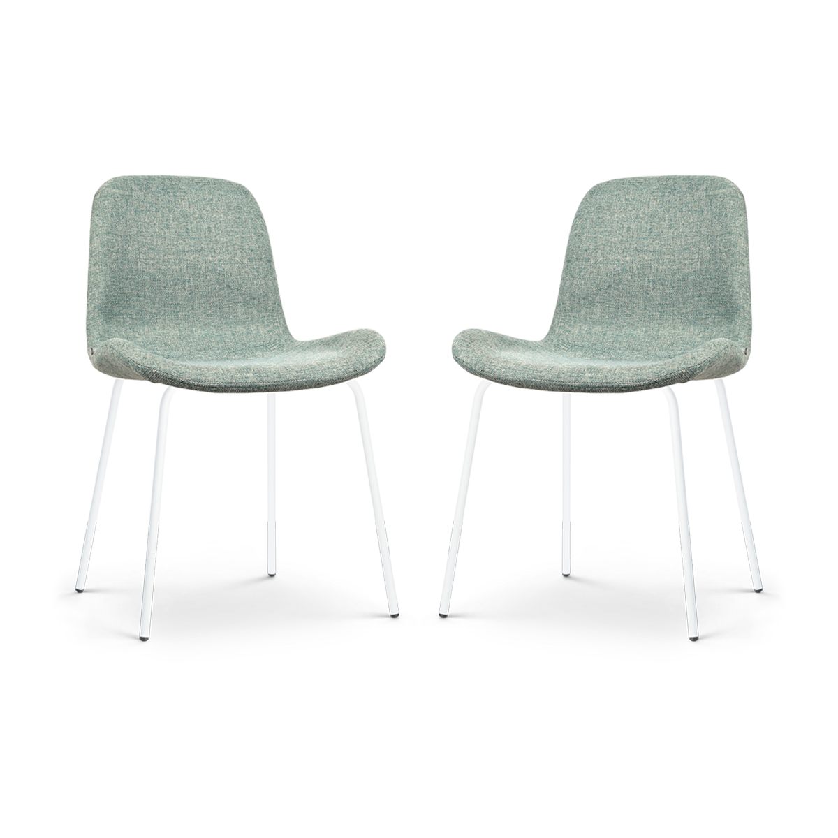 Nolon Nora-Fé Eetkamerstoelen Set van 2 - Zacht Groen - Witte Poten
