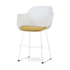 Nolon Nino-Liz Barkruk Wit – Okergeel Kussen – Wit Frame – 65 cm Nolon Nino-Liz Barkruk Wit – Okergeel Kussen – Wit Frame – 65 cm