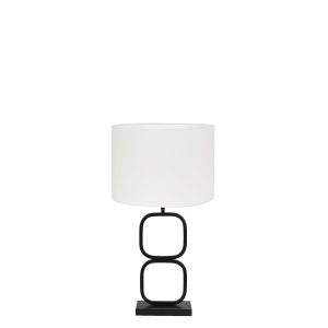 Light & Living tafellamp Lutika/Polycotton – zwart, wit – 30x30x67cm Light & Living tafellamp Lutika/Polycotton – zwart, wit – 30x30x67cm