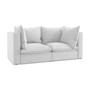 LaMiaSofa Tweezits modulaire bank Ravenna – bouclé – zilver – 180x90x7