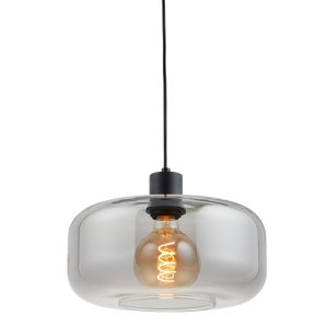 Ligtho | Art deco hanglamp zwart met smoke glas | Velo Ligtho | Art deco hanglamp zwart met smoke glas | Velo