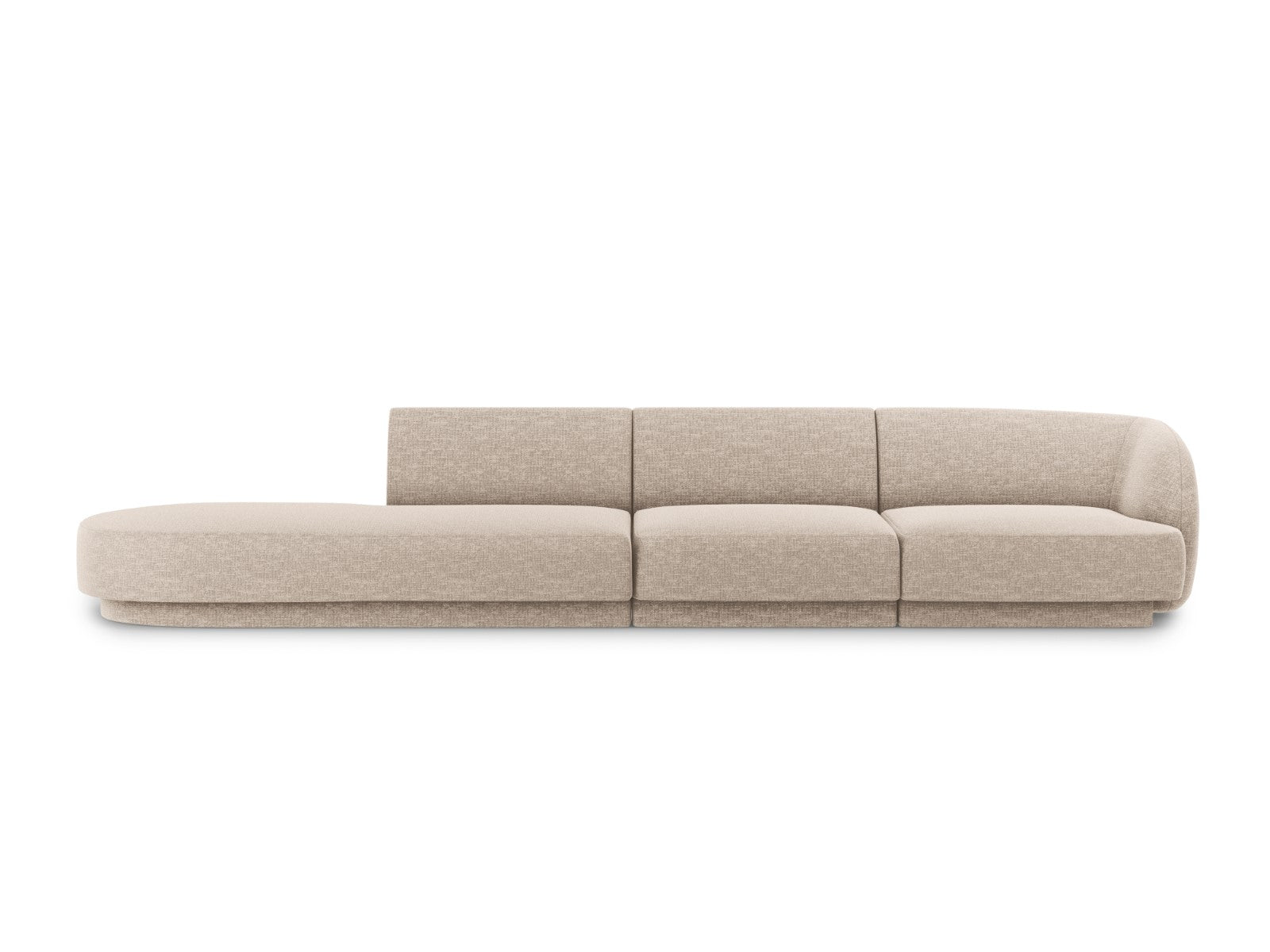 Micadoni linker bank Miley 4-zits, chenille, beige - 90x323x70cm