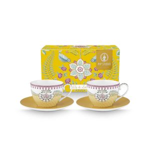 Pip Studio Kop en Schotel – Lily&Lotus – Geel – 300ml – Set van 2 Pip Studio Kop en Schotel – Lily&Lotus – Geel – 300ml – Set van 2