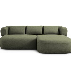 Micadoni rechter hoekbank Jenny 5-zits, chenille groente – 145x200x73c Micadoni rechter hoekbank Jenny 5-zits, chenille groente – 145x200x73c