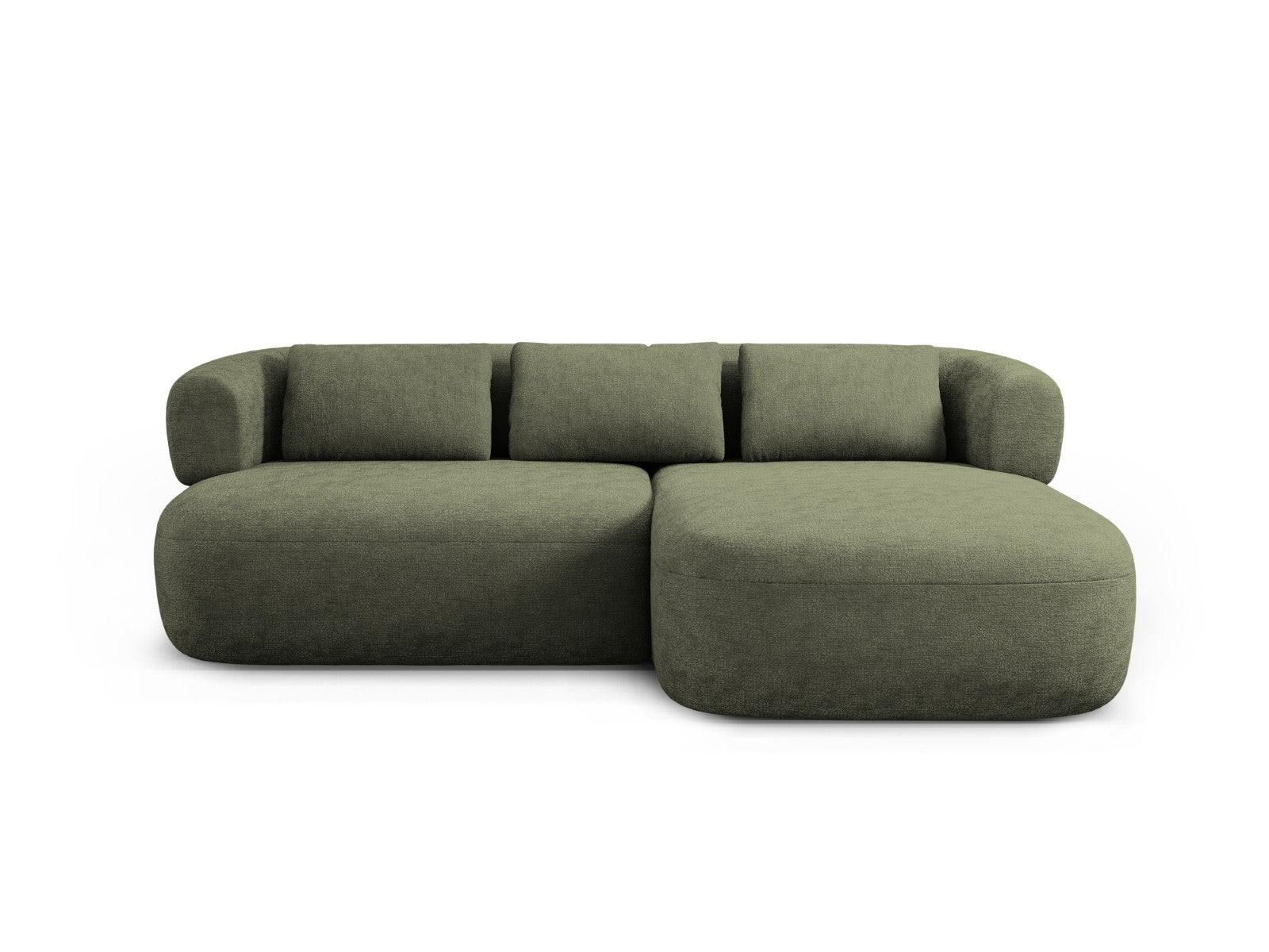 Micadoni rechter hoekbank Jenny 5-zits, chenille groente - 145x200x73c