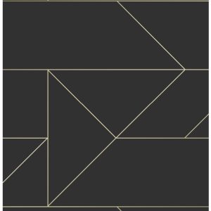 Origin Wallcoverings behang grafische lijnen zwart en goud – 53 cm x 1 Origin Wallcoverings behang grafische lijnen zwart en goud – 53 cm x 1