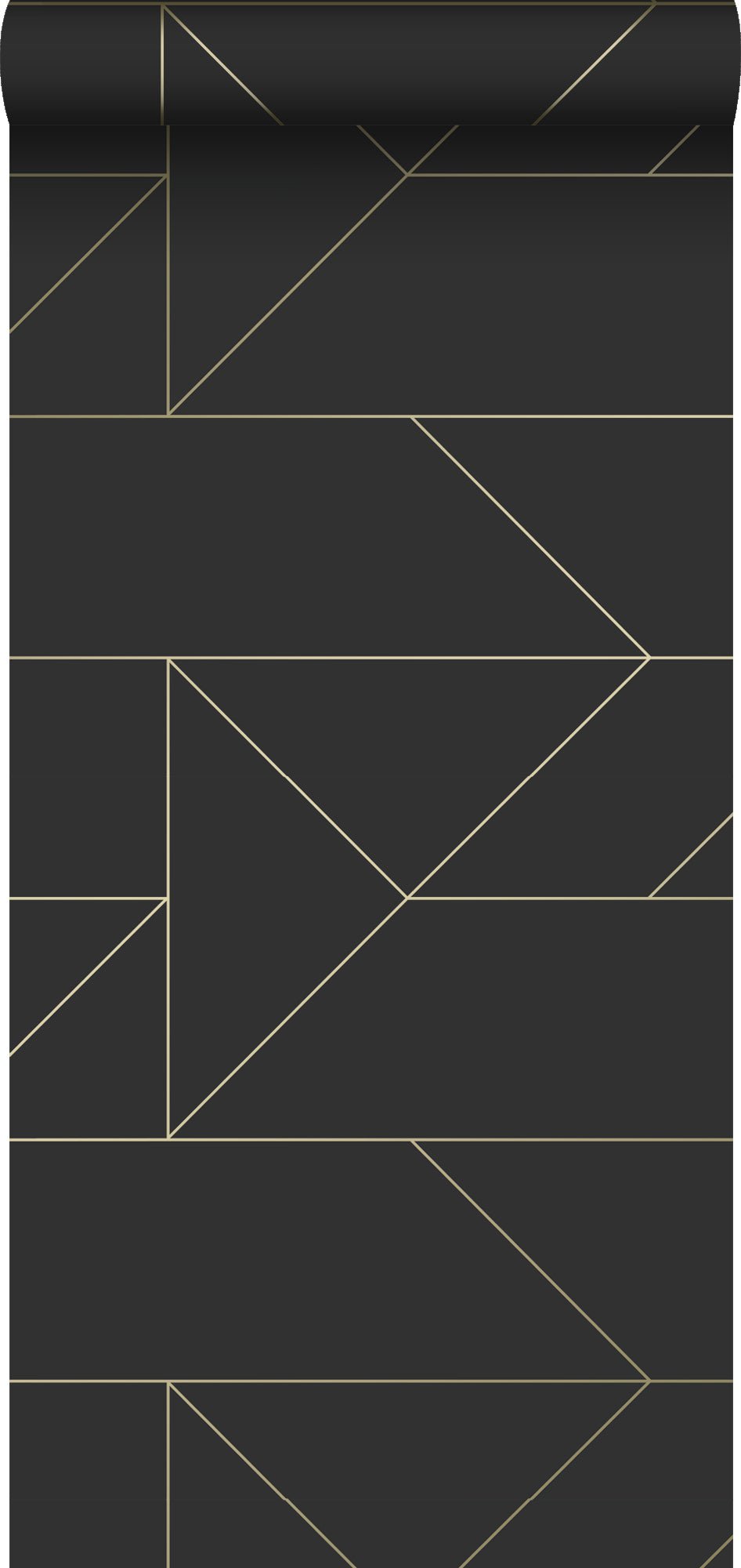 Origin Wallcoverings behang grafische lijnen zwart en goud - 53 cm x 1