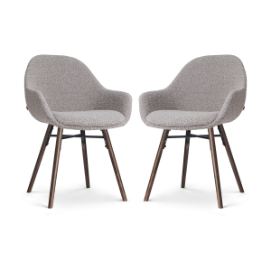 Nolon Nena-Mae Eetkamerstoelen Set van 2 – Bouclé Taupe – Walnoot Nolon Nena-Mae Eetkamerstoelen Set van 2 – Bouclé Taupe – Walnoot