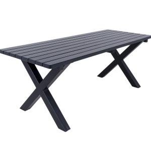 MaximaVida tuintafel Riga 200 x 90 cm blackwash – X-poot onderstel New MaximaVida tuintafel Riga 200 x 90 cm blackwash – X-poot onderstel New