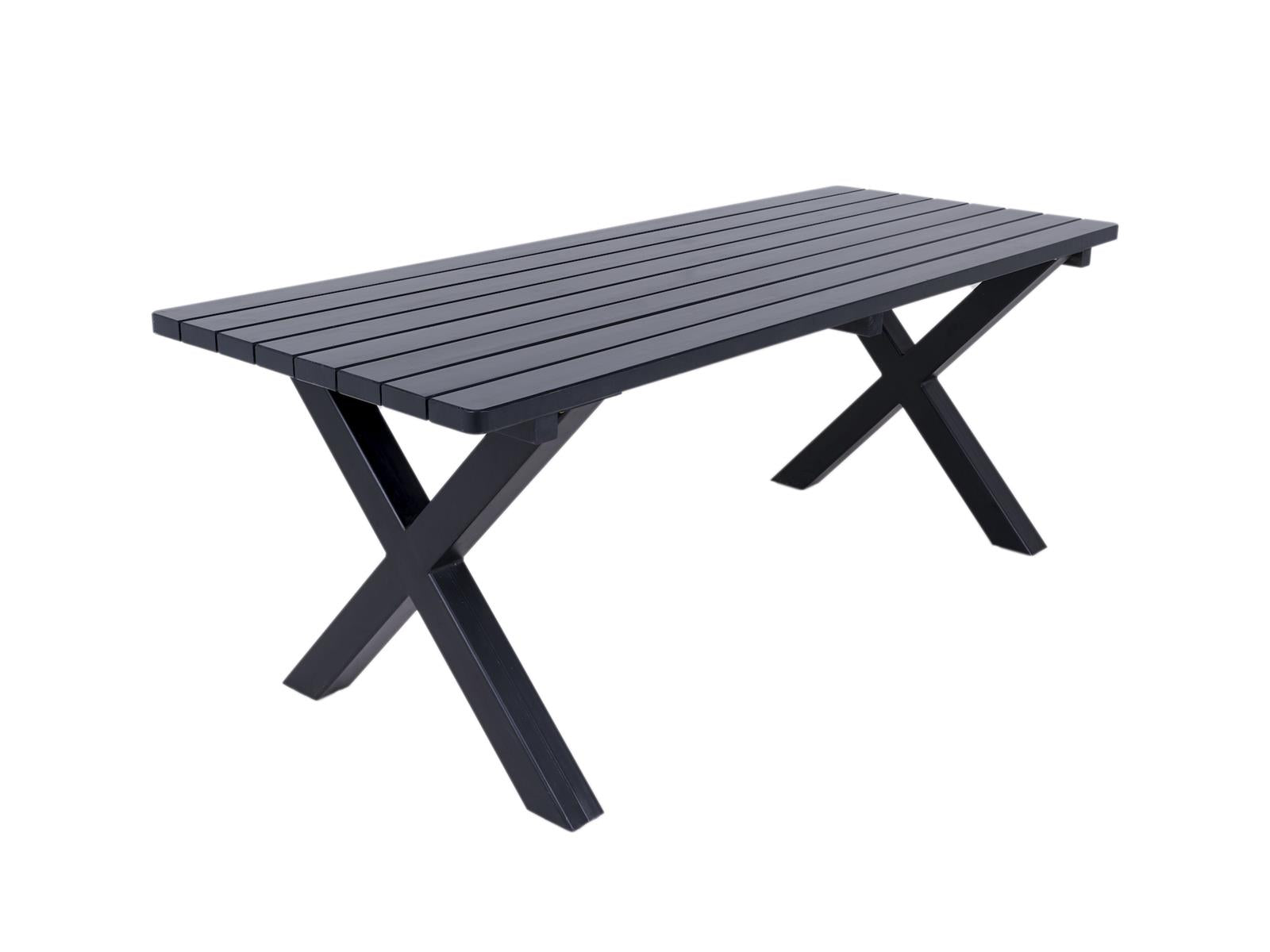 MaximaVida tuintafel Riga 200 x 90 cm blackwash - X-poot onderstel New