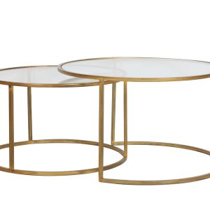 Light & Living salontafel DUARTE – Ø75x44cm – goud – Set van 2 Light & Living salontafel DUARTE – Ø75x44cm – goud – Set van 2