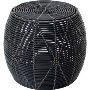 Lesli Living poef Birma – zwart – Ø46x40cm Lesli Living poef Birma – zwart – Ø46x40cm