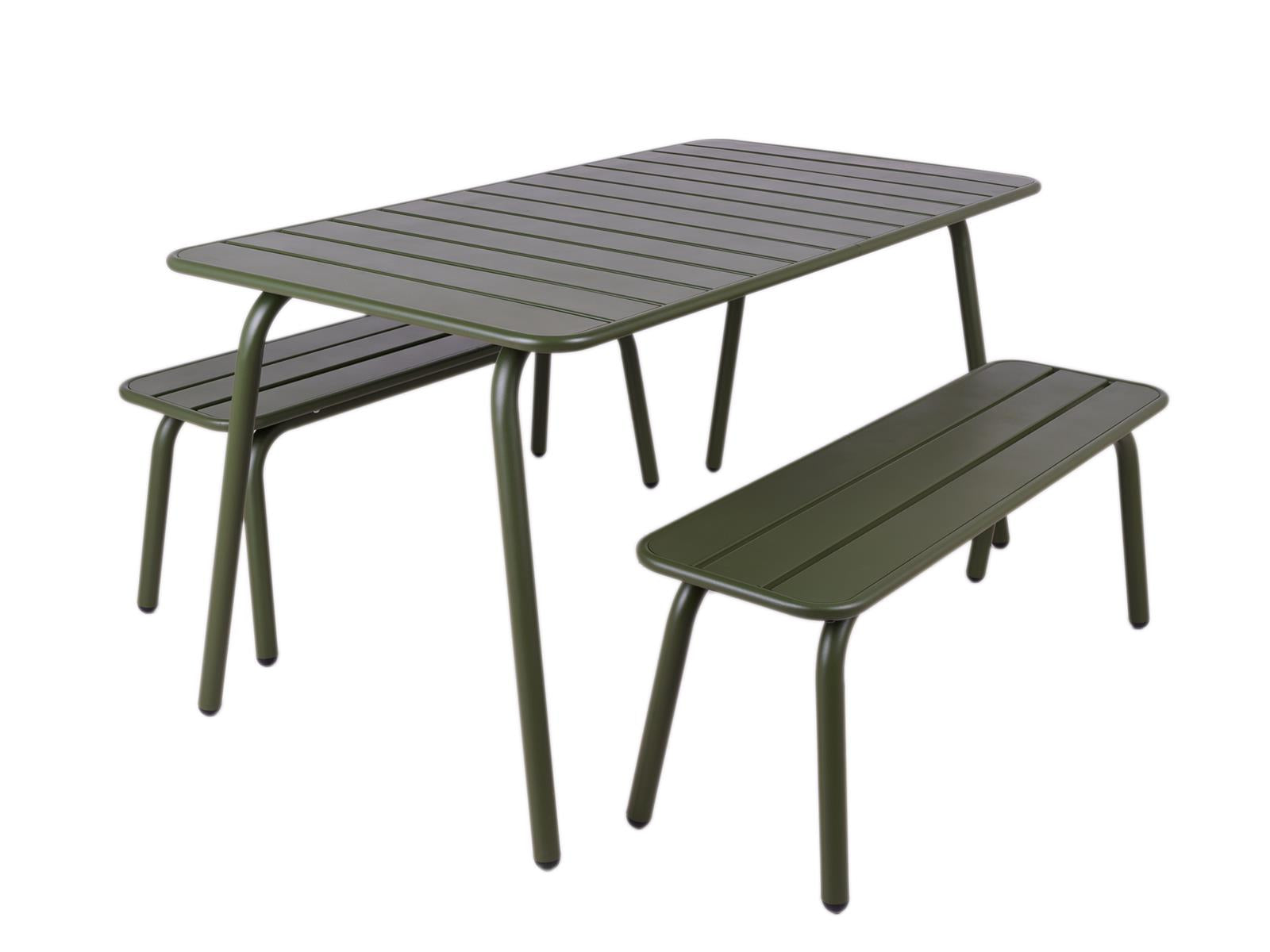 MaximaVida metalen picknickset Max 150 cm olijfgroen – 3-delig