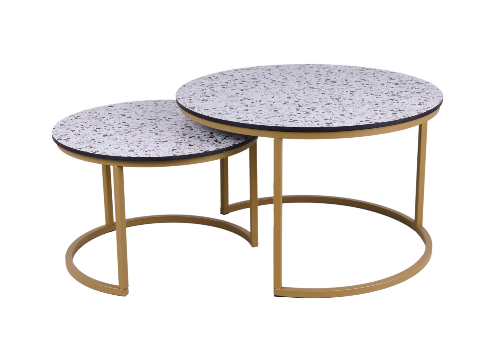 MaximaVida ronde salontafel set Lucca XL 75 en 58 cm champagne goud –