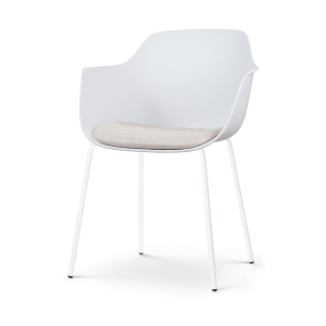 Nolon Nora-Liz Eetkamerstoel Wit – Beige Kussen – Witte Poten Nolon Nora-Liz Eetkamerstoel Wit – Beige Kussen – Witte Poten