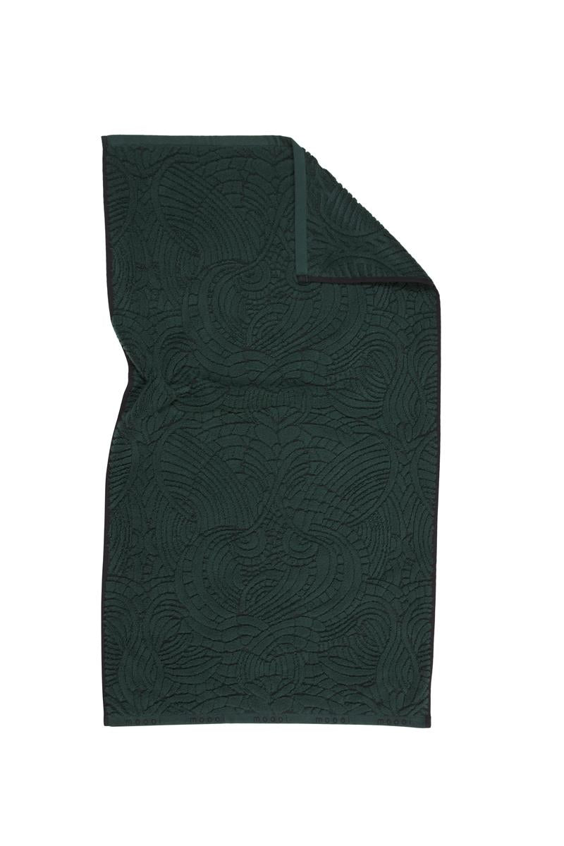 MOOOI Dodo Pavone - Douchehanddoek - Donker Groen - 55x100 / 22x40 Inc