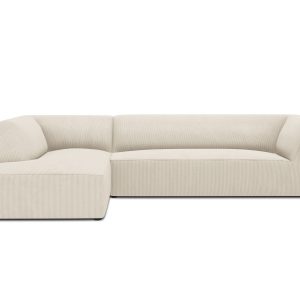 Micadoni linker hoekbank Ruby 4-zits, ribfluwelen, lichtbeige – 180×27 Micadoni linker hoekbank Ruby 4-zits, ribfluwelen, lichtbeige – 180×27