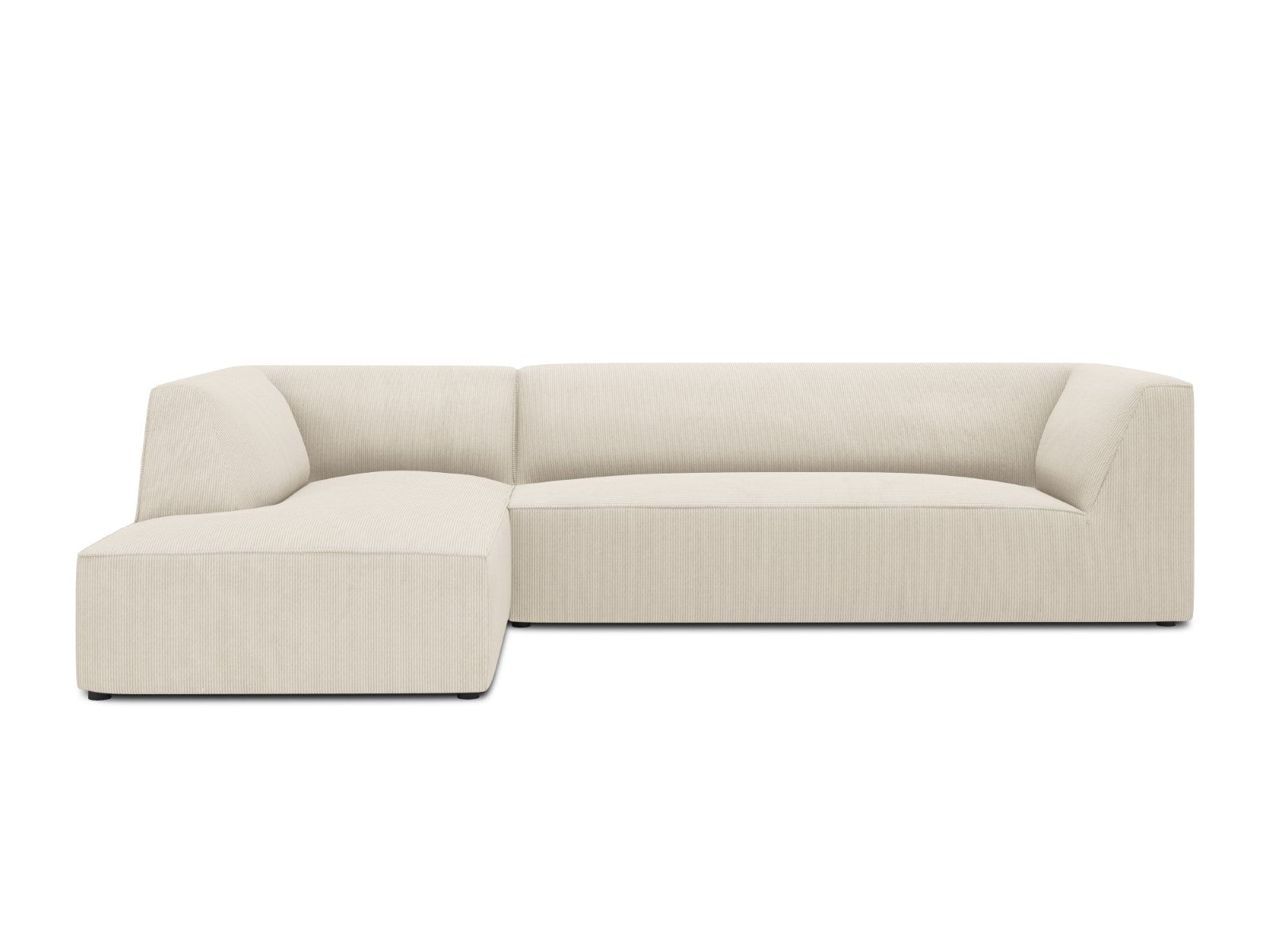 Micadoni linker hoekbank Ruby 4-zits, ribfluwelen, lichtbeige - 180x27