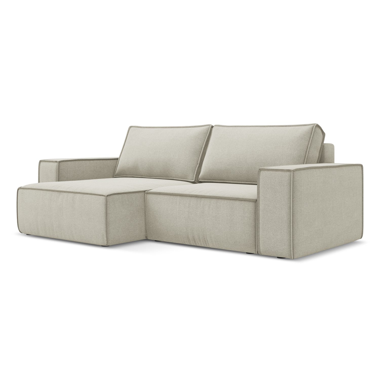 LaMiaSofa hoekbank links Livorno - textuurstof - lichtbeige - 257x148x