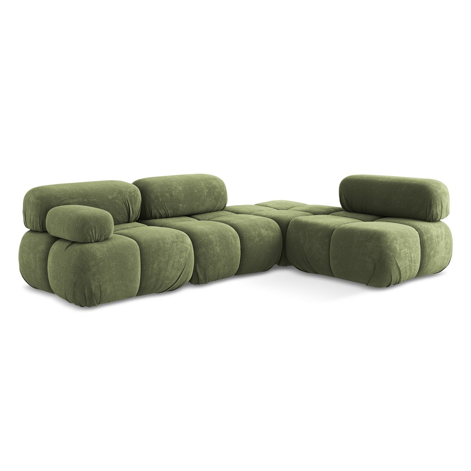 LaMiaSofa hoekbank rechts Sanremo - chenille stof - groente - 285x190x