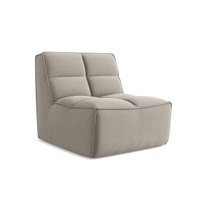 LaMiaSofa Bankmodule midden Belluno – velours – taupe – 80x93x75
