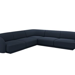 Micadoni Symmetrische hoekbank Miley 5-zits, boucle donkerblauw – 255x Micadoni Symmetrische hoekbank Miley 5-zits, boucle donkerblauw – 255x