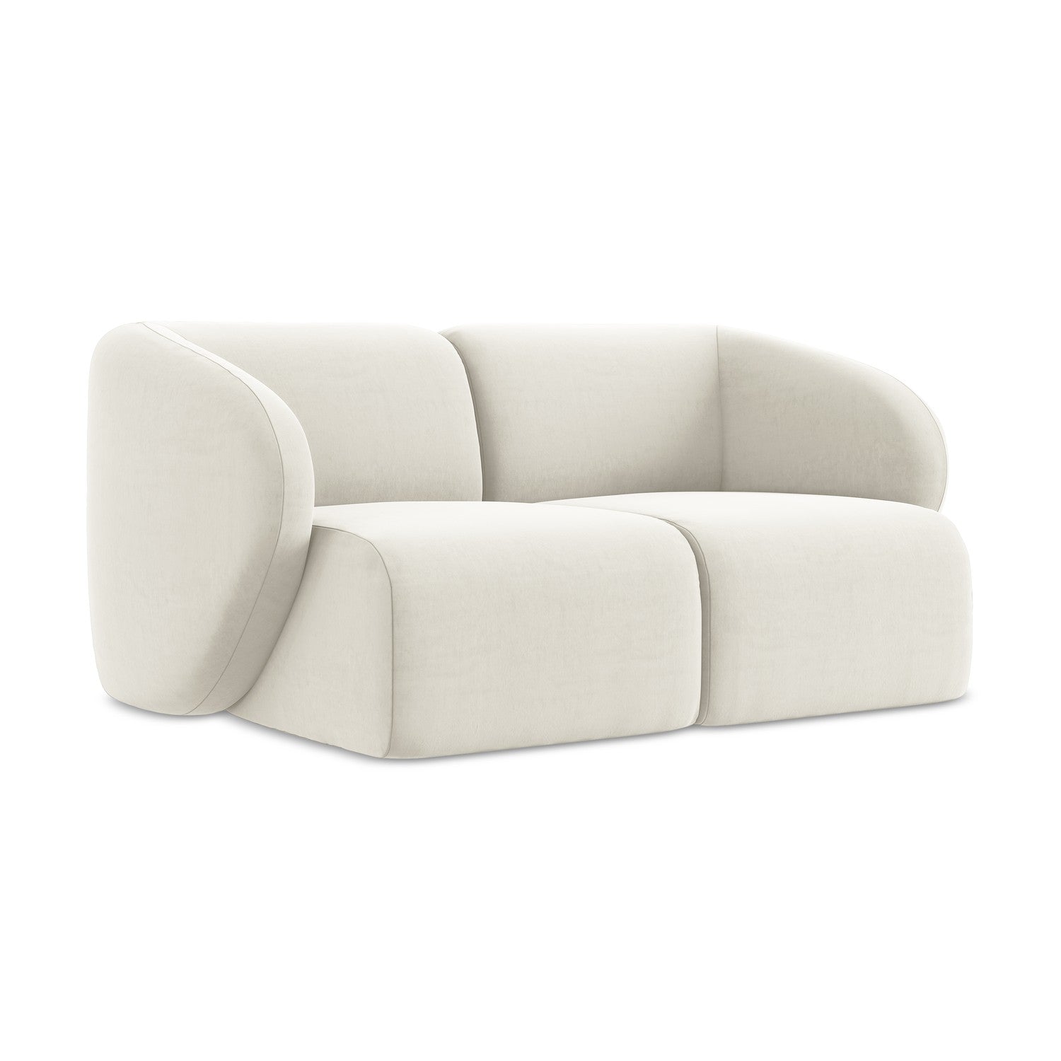 LaMiaSofa Tweezits modulaire bank Cervo - velours - lichtbeige - 174x9