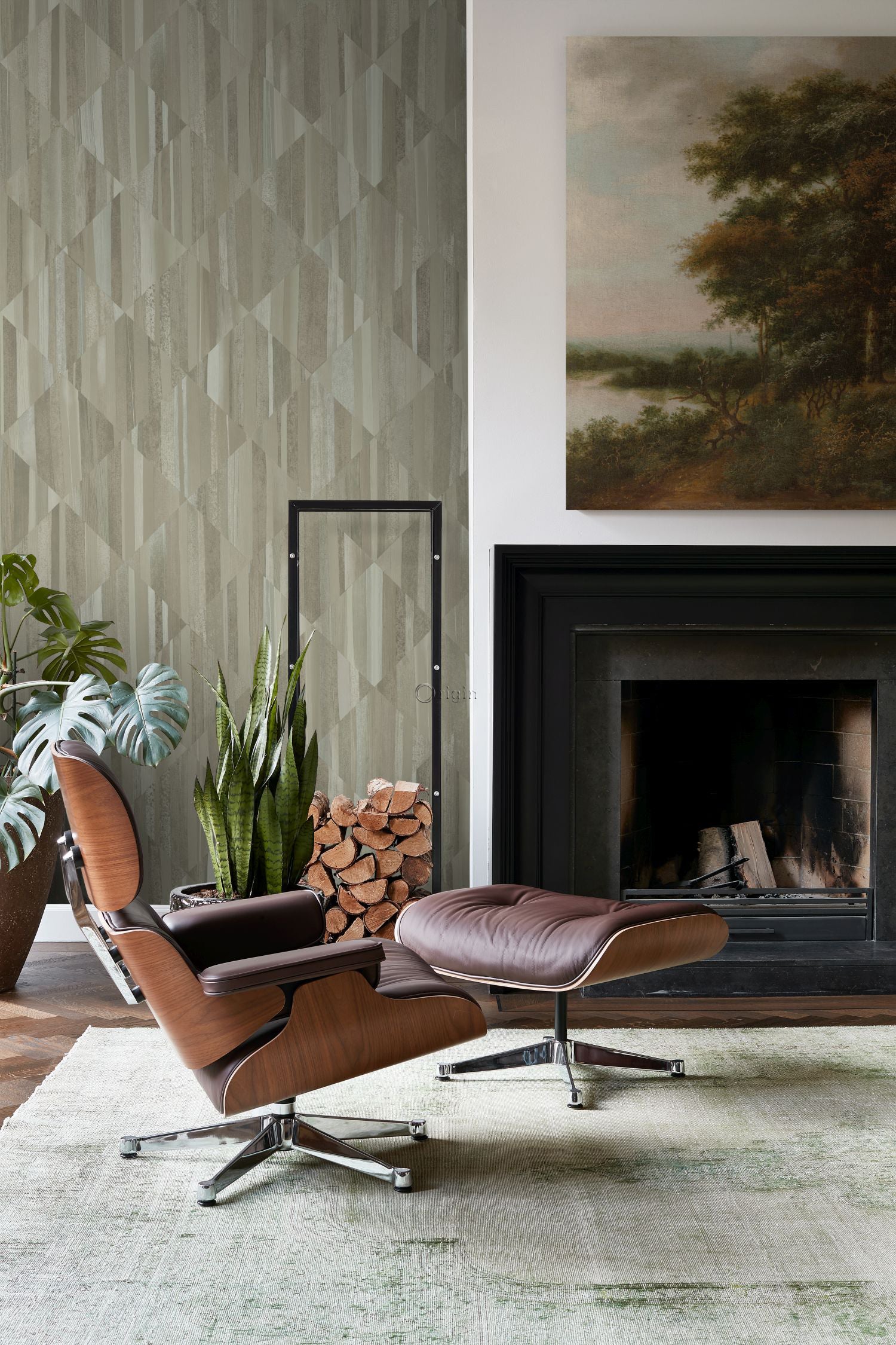 Origin Wallcoverings fotobehang 3D-houtmotief taupe - 150 x 279 cm - 3