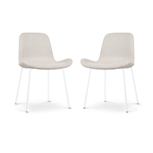 Nolon Nora-Fé Eetkamerstoelen Set van 2 – Beige – Witte Poten Nolon Nora-Fé Eetkamerstoelen Set van 2 – Beige – Witte Poten