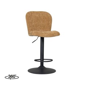 LABEL51 Barkruk Vino – Geel Stof – Zithoogte 64–84cm – Set van 2 LABEL51 Barkruk Vino – Geel Stof – Zithoogte 64–84cm – Set van 2