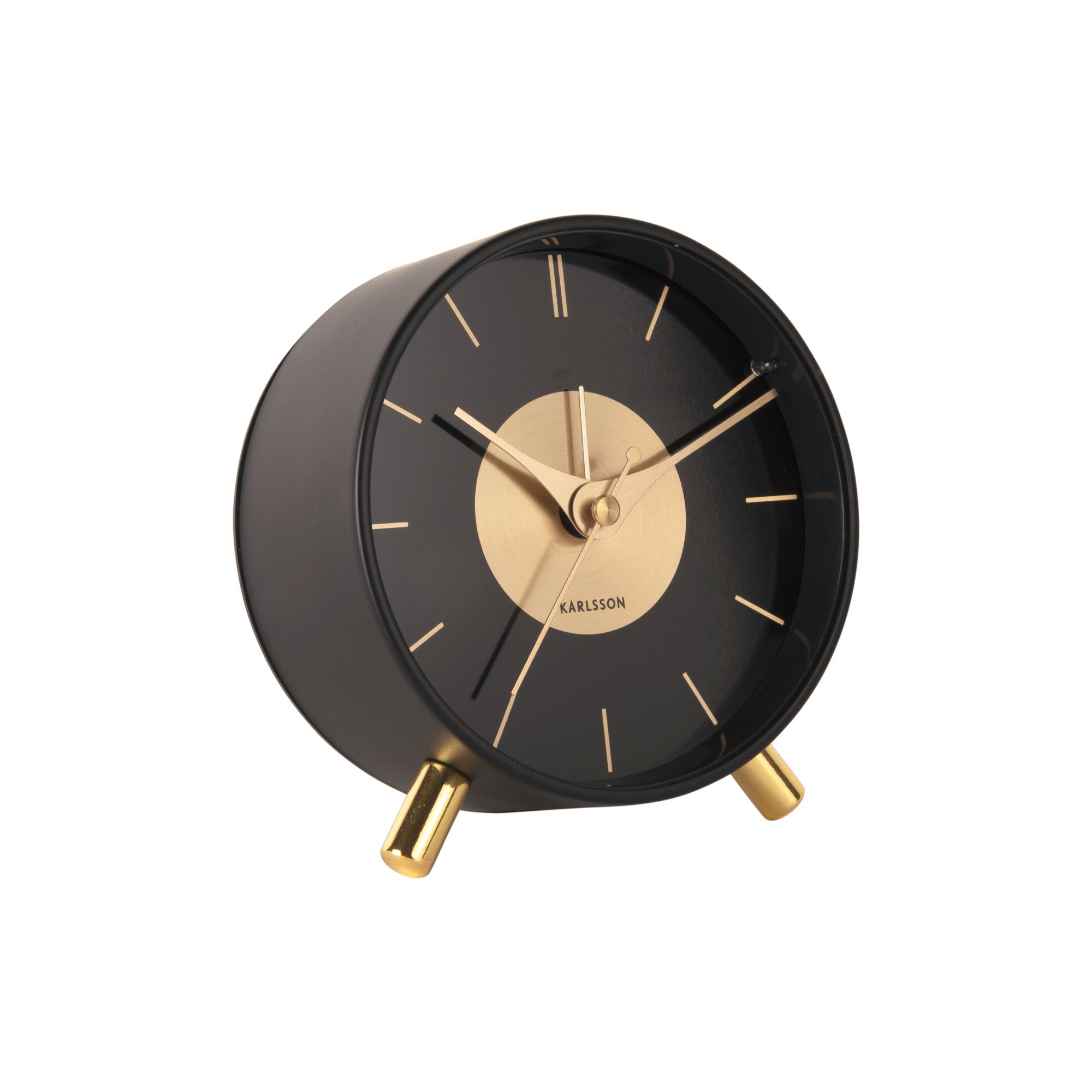 Karlsson wekker Gold Disc - zwart - 11x11x12cm - Vaderdag - Vaderdagca