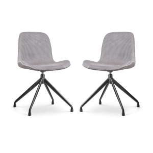 Nolon Nola-Fé Draaibare Eetkamerstoelen Set – Rib Warm Grijs – Zwart Nolon Nola-Fé Draaibare Eetkamerstoelen Set – Rib Warm Grijs – Zwart
